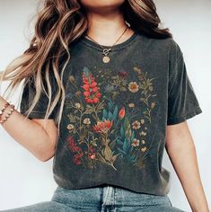 Material: Cotton Blend Pattern Type: Print/Letter Sleeve Type: Short sleeve Style: Casual Neckline: V neck Theme: Spring/Autumn/ Summer Elasticity: Micro elasticity Occasion: Daily Size chart Size Bust Length cm inch cm inch S 88 7.7 63 15.4 M 94 7.9 69 15.7 L 100 8.1 71 16.1 XL 106 8.3 72 16.5 XXL 112 8.5 75 16.9 3XL 118 8.7 76 17.3 4XL 124 138 79 76 5XL 130 144 80 76 Black Floral Print Casual T-shirt, Spring Grunge Gray T-shirt, Grunge Printed T-shirt For Spring, Gray Grunge T-shirt For Spring, Grunge Gray T-shirt For Spring, Black Crew Neck T-shirt With Plant Print, Casual Black Floral Print T-shirt, Casual Black T-shirt With Floral Print, Casual Crew Neck Top With Plants Print