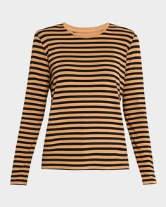 Night Tops, Crew Neck Tshirt, Crew Neck Shirt, Striped Shirt, Pullover Styling, Black Tshirt, Womens Clothing Tops, Portugal, Tops Designs