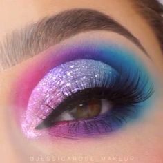 Mermaid Makeup Tutorial, Empty Palette, Make Up Designs, Galaxy Makeup, 80s Makeup, Pride Makeup, Halloween Eye Makeup, Unicorn Makeup, Make Up Videos