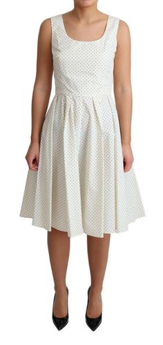 Dolce & Gabbana Polka Dotted Cotton A-Line Dress4 Polka Dotted Dress, Dotted Dress, Gabbana Dress, Dolce Gabbana Dress, Art Dress, Dolce E Gabbana, Dress With Cardigan, Black Polka Dot, Dolce & Gabbana