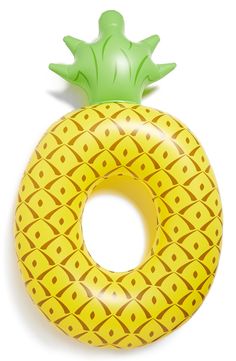 an inflatable pineapple shaped pool ring