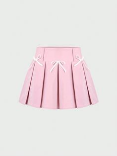 Pink Casual Collar  Polyester Plain Pleated Embellished Non-Stretch  Women Clothing Black Dress Pants Outfits, Dress Pants Outfits, Pink Pleated Skirt, Rose Bonbon, Women Skirts, Black Dress Pants, Summer Skirts, Cute Skirts, Stage Outfits