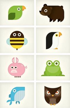 six different types of animals and birds