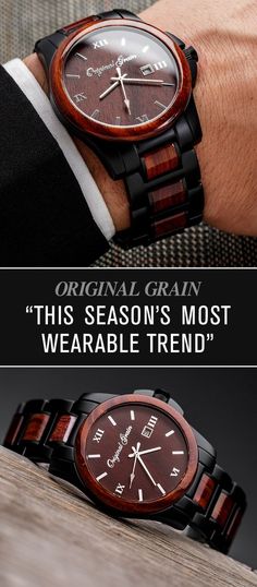 Recapture your look this season with our all-natural wood and steel watches. Sustainably sourced and handcrafted with quality in mind. Free shipping included! Omega Watches, Wood And Steel, Gq Style, Wrist Wear, Sharp Dressed Man, Wooden Watch, Kids Watches, Well Dressed Men, Rolex Daytona