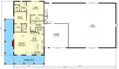 the floor plan for a house with an indoor swimming pool