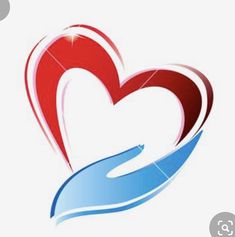 a red heart with a blue arrow on it's side and the word love in the middle