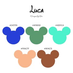 mickey mouse ears with different colors