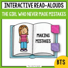 an open book with the title, interactive read - alouds for girls who never made it