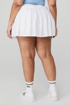 Pleated perfection. This out-and-about must-have is ready to take the win on the court or in the streets, thanks to a comfy inner short with hidden pocket, lightweight feel and sweet pleats all the way around. White Tennis Skirt, Hidden Pocket, Back Women, Tennis Skirt, Alo Yoga, The Court, Yoga Women, White Skirts, Bra Tops