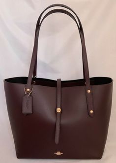 COACH 58849 Polished Pebble Leather Large Market Tote Handbag GD/Oxblood NWT #Coach #TotesShoppers Luxury Coach Double Handle Bag, Luxury Coach Pebbled Leather Bag, Coach Soft Leather Shopping Bag, Coach Soft Leather Tote Shoulder Bag, Coach Market Tote, Coach Pebbled Leather Bag With Silver-tone Hardware, Coach Tote Bag With Gold-tone Hardware, Tote Outfit, Polished Pebble