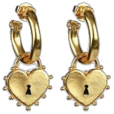 Gold Jewelry With Heart-shaped Lock, Heart-shaped Gold Jewelry With Lock, Heart-shaped Lock Jewelry For Valentine's Day, Locked Heart, Perfume Clean, Lotion And Perfume, Symbol Of Love, Love Symbols, Heart Earrings