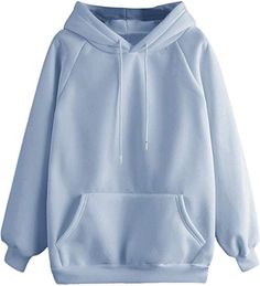 Fesyen Islam, Light Blue Hoodie, Solid Hoodie, Trendy Hoodies, Pastel Outfit, Sweatshirt Women, Blue Hoodie, Long Sleeve Pullover, Lany