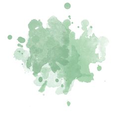 green ink splattered on white paper with small circles in the center and bottom