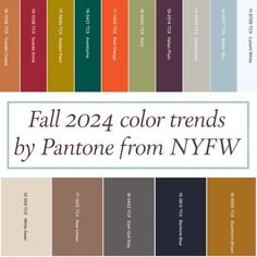 Officially, The Colors For Fall/Winter 2024-25 Are: Aventurine (Green) White Swan (Off White, Almost Cream) Winter Sky (Dusky Sky Blue) Tomato Cream (Think Tomato Soup) Buckthorn Brown Evolving, Please Stand By... Sanford And Daughter Fall Color Trend, Fall Fashion Colors, Pantone Fall, Pantone Colour Palettes, Winter Color Palette, Color Trends Fashion, Fall Color Palette, Winter Trends, Winter Colors