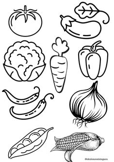 an image of vegetables coloring pages