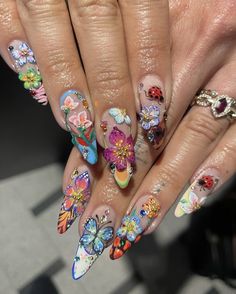 Colorful Nail Art, Colorful Nail, Acrylic Press On Nails, Summery Nails, Her Nails, Nail Swag