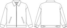 Jacket Fashion Illustration, Technical Drawing, Trucker Jacket, Mock Up, Design