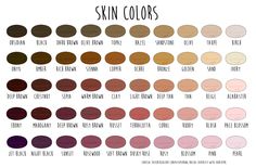 the different shades of skin colors for all types of eyeshades and their names