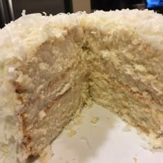 a close up of a cake that has been cut in half