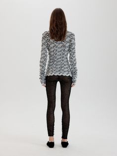 Editor's notesSoft, lacy leggings layer lightly under sundresses and skirts, lending a feminine flourish to spring and summer ensembles.- Lace leggings- Feminine mood- Self-covered button inside leg hem- Fitted silhouetteMeasurements(in.)- Size: S, M- Waist: 25.59in / 27.17in- Length: 43.31in / 44.29in- Model Info: 5' 8 / Bust: 32in / Waist: 23.5in / Hip: 34.5in                    Composition & Care- 80% Acrylic, 20% Nylon- Dry clean onlyDesigner- by EENK Fitted Bottoms With Lace Trim For Fall, Lace Stretch Bottoms For Fall, Stretch Lace Bottoms For Fall, Fall Stretch Lace Bottoms, Fall Lace Stretch Bottoms, Spring Pointelle Knit Bottoms, Fitted Pointelle Knit Bottoms For Spring, Lace Leggings, Black Leggings