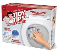 the kit includes five finger brushes and three tips for cleaning your toilet with it