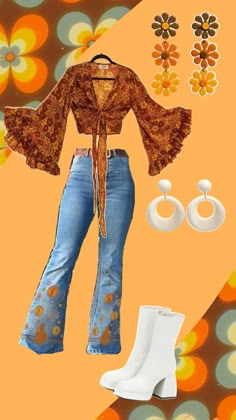 70s aesthetic outfit 60s Aesthetic Outfit, 60s Inspired Outfits, 70s Outfit, Los 70s, 70s Inspired Outfits, Moda Hippie, Outfits 70s, Mode Hippie, Estilo Indie