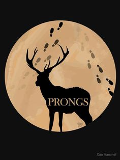 an image of a deer with the words prongs on it