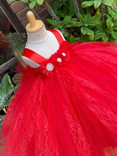 Vintage Red Flower Girl Dress - Red Lace Flower girl Tutu Dress Red Flower Girl Dress, Red Flower Girl, Red Flower Girl Dresses, Sparkle Skirt, Mermaid Skirt