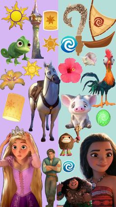 disney princess and the frog collage