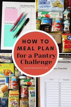 the meal plan for a pantry challenge