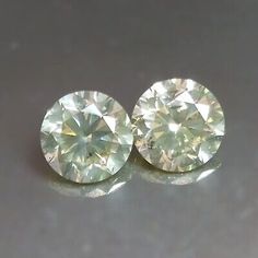 ad eBay - 1.00cts 4.9mm Round Pair Untreated Fancy Greenish Yellow Natural Loose Diamonds - Buy Now, click the link (eBay)