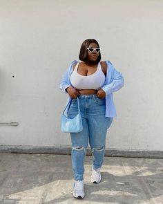 Summer Denim Outfits, Outfits With Jeans, Plus Size Baddie Outfits, Plus Size Summer Outfits, Simple Summer Outfits, Look Plus Size, Denim Outfits, Fresh Outfits, The Best Summer