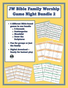 the jw bible family worship game night bundle