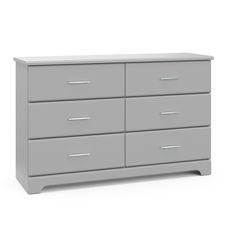 Pebble gray 6 drawer dresser angled Changing Dresser, Dresser Drawer Organization, Baby Dresser, Changing Table Dresser, Nursery Dresser, Wide Dresser, Dresser Organization, 4 Drawer Dresser, Kids Dressers