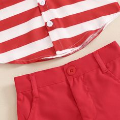 Dress your baby boy in our 4th of July Flag Outfit for a stylish celebration! Featuring a star striped design and red shorts, it's perfect for parades and cookouts. Keep your little one cool and proud of their American pride. Red Shorts For Summer Playtime, Playful Red Cotton Shorts, Red Cotton Bottoms For 4th Of July, Corduroy Skirt Outfit, Hoody Outfits, Flamingo Outfit, Outfits Pastel, Beanie Outfit, Gentleman Outfit