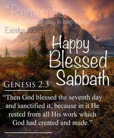 a bible verse with the words, happy blessed sabath