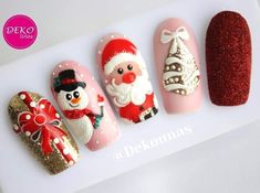 Santa Claus Nails, Santa Nail Art, Hello Nails, Christmas Nail Designs, Christmas Nail, Nail Shapes, Winter Nails, Christmas Nails, Nail Inspo