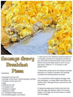 the recipe for an egg and cheese breakfast pizza