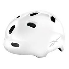 a white helmet with black dots on it