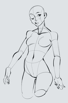 a black and white drawing of a woman in a body suit with her hands on her hips