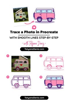 the instructions for how to make a vw camper van with smooth lines step - by - step