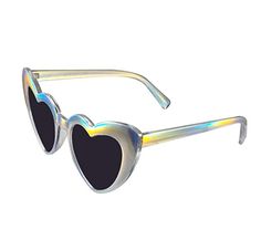 Holographic Rainbow Heart Sunglasses | The Holo Effect Holographic Fashion, Rays Of The Sun, Shaped Sunglasses, Heart Shaped Sunglasses, Bold Accessories, Heart Sunglasses, Cool Sunglasses, Trendy Clothing, Rainbow Heart