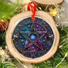 Celtic Pentacle Glass Ornament Wicca Pagan Christmas Tree Ornament-MoonChildWorld Pagan Christmas Tree, Wiccan Christmas, Wiccan Yule, Witch Ornaments, Pagan Tree, Yule Ornaments, Pagan Christmas, Yule Tree, Shoe Wall