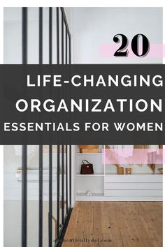 the words life - changing organization essentials for women are shown in black and white