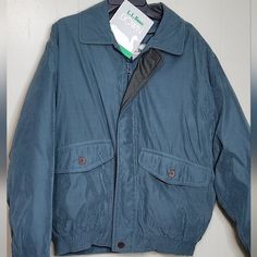 Has Removable Down Insulated Pockets Teal Blue New With Tag ( Removed ) But On Hanger. The Softest And Warmest Jacket. Luxury Ll Bean Mens Regular Medium Goose Down Insulated Removes For Warmer Times. 71341 Rnnumber 30 In Length A2 Flight Jacket, Ll Bean Jacket, Lined Flannel Shirt, Ll Bean Men, Sleeveless Sweater Vest, Mens Windbreaker, Blue Coats, Flight Jacket, Warm Jacket