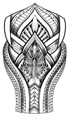 an intricate design in black and white, with lines on the bottom half of it