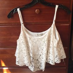 Purchased From Pacsun. New With Tags Kirra Crop Top. Size M Retail Price On Tags $24.50 Lace Crop Top For Summer Vacation, Summer Lace Crop Top For Day Out, Spring/summer Lace Crop Top, Summer Cropped Lace Tank Top, Summer Lace Crop Top For Vacation, Summer Vacation Lace Tops, White Lace Crop Top For Summer, Cropped Lace Tops For Day Out, White Lace Crop Top For Spring