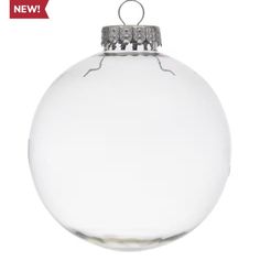 a clear glass ornament on a white background