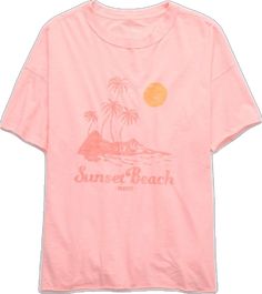 Closet Staples, Boyfriend T Shirt, Boyfriend Tee, Sunset Beach, Mens Outfitters, High Quality T Shirts, Beach Sunset, Neon Pink, Pink Color