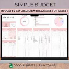 Budget Planner Simple, Paycheck Budget Template, Budget Google Sheets, Printable Budget Sheets, Tracking Expenses, Monthly Budget Spreadsheet, Budget Categories, Paycheck Budget, Weekly Budget Event Budget Template, Budget Chart, Simple Budget Template, Income And Expenses, Budget Planner Template, Bookkeeping Templates